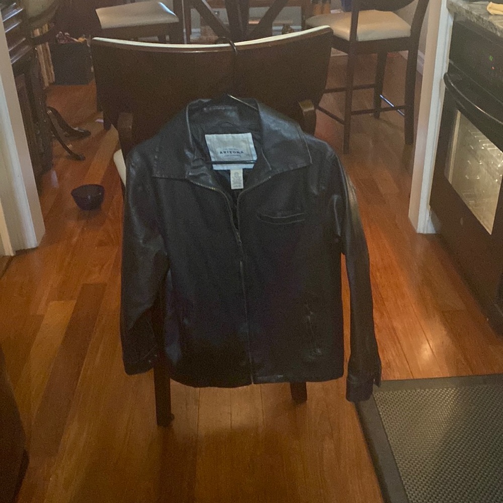 Original fit, Arizona jeans, Company, leather jacket, brown